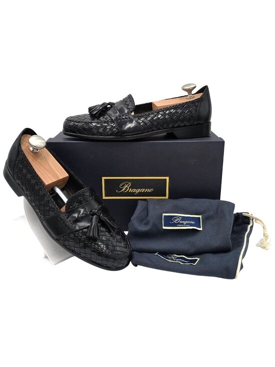 Bragano by Cole Haan Other - NEW Vintage Bragano Italy Black Woven Leather Tassel Loafer Men 10.5M Dress Shoe